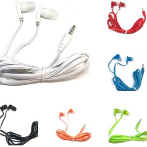 TFD Supplies Wholesale Bulk Earbuds with Microphone Headphones 100 Pack for iPhone, Android, MP3 Player - Mixed Colors