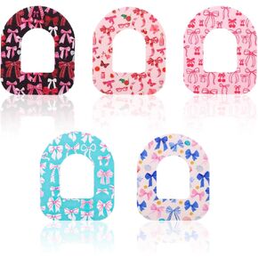 25pcs Adhesive Patches for Omnipod 5, Waterproof Sensor Cover Sweatproof Protective Stickers Adhesive Tape Pods Compatible with Omnipod 5 Overpatches (Bow-Knot Styles)