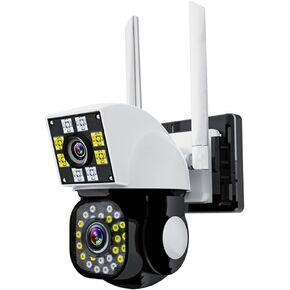 1080P Dual Lens Indoor Outdoor Security Camera,2MP WiFi Cameras for Home,Waterproof,AI Detection,Color Night Vision,Two-Way Audio