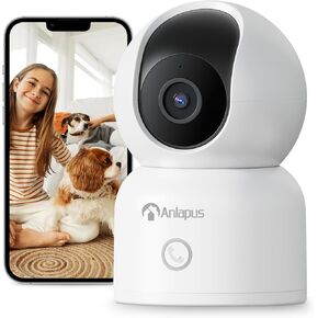 Anlapus 4 x 2MP Home Security Indoor Camera, C518 1080p Pan/Tilt WiFi Camera, 2.4/5 GHz 360° Wireless Plug-in Camera, Motion Detection, One-Touch Call, Auto Track, Night Vision (SD Card Not Include)