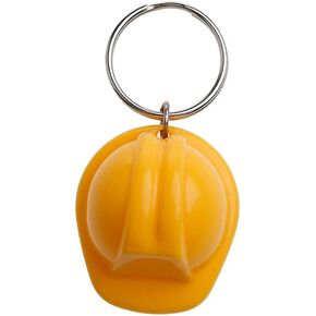 Plastic Safety Helmet Keychain Key Ring 3D Hard Hat Key Chain Yellow/White Safety Helmet Keychain Jewelry Gift