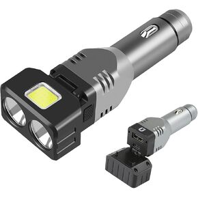 WINDFIRE Rechargeable Flashlight, Small Car Charger Flashlight, Emergency Automobile Flashlight with 4 Lighting Modes, 12V Car Plug in Cigarette Lighter Flashlight for Car