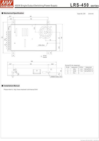 LRS-450-5 Mean Well 375W 5V 75A Switching Power Supply in Saudi Arabia