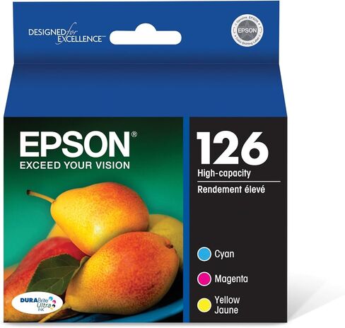 EPSON 126 DURABrite Ultra Ink Color Combo Pack For WF-3520, WF-3530, WF-3540, WF-520, WF-545, WF-630, WF-633, WF-635, WF-645, WF-7010, WF-7510, WF-7520, WF-840, WF-845 and other select models in Saudi Arabia