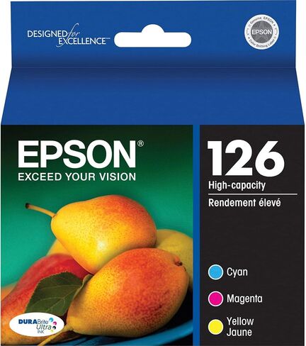 EPSON 126 DURABrite Ultra Ink Color Combo Pack For WF-3520, WF-3530, WF-3540, WF-520, WF-545, WF-630, WF-633, WF-635, WF-645, WF-7010, WF-7510, WF-7520, WF-840, WF-845 and other select models in Saudi Arabia