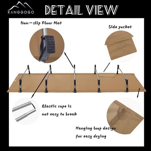 سرير أطفال Kanggogo قابل للطي للتخييم في الهواء الطلق، واسع ومريح، خفيف الوزن، مقاوم للماء وجيد التهوية، يمكن أن يحمل 150 كجم، مع حقيبة تخزين، السفر، تسلق الجبال، المشي لمسافات طويلة in Kuwait