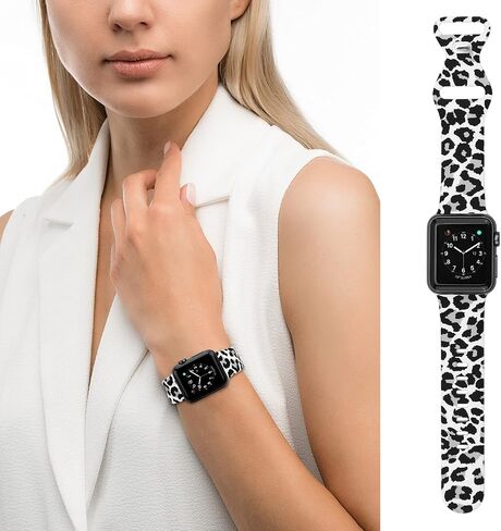 Sport Band Compatible for Apple Watch Bands 38mm 40mm 41mm for Lady Women Girls, Stylish Cute Bands, Soft Silicone Sport Replacement Strap Band for iWatch Series SE 8 7 6 5 4 3 2 1 in Saudi Arabia