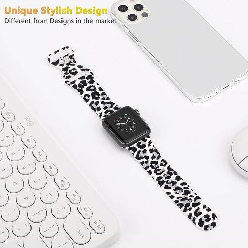 Sport Band Compatible for Apple Watch Bands 38mm 40mm 41mm for Lady Women Girls, Stylish Cute Bands, Soft Silicone Sport Replacement Strap Band for iWatch Series SE 8 7 6 5 4 3 2 1 in Saudi Arabia