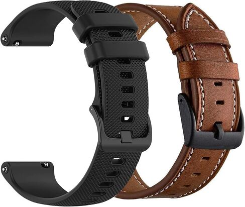 Yeejok Compatible for Amazfit GTS 4 Bands, Bip 3 Bands, Silicone + Leather Bands 20mm for GTS 4 Mini /GTS 3 /GTS /GTS2 /GTS 2e /GTS 2 mini Band Women Men, Replacement Watch Straps for Bip 3 Pro /Bip 3 /Bip U Pro /Bip /Bip Lite /Bip S /Bip S Lite /Bip U in Kuwait