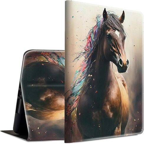 for iPad Air 11 inch Case 2024 (M2) Lightweight Adjustable Stand Smart Protective Cover with Auto Wake/Sleep Tablet Case for iPad Air 11 inch 6th Generation 2024 Release - Horse in Saudi Arabia