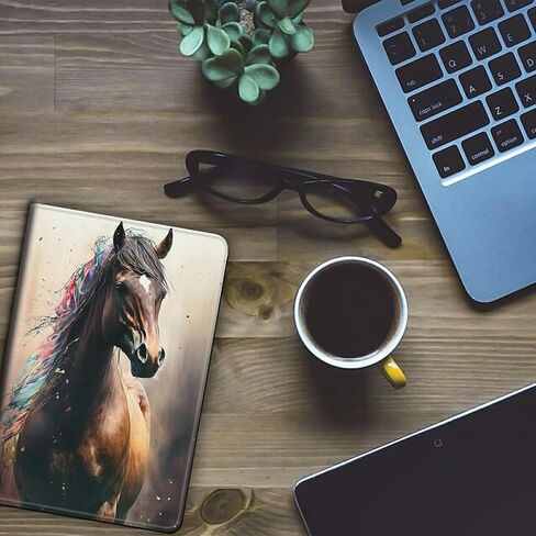 for iPad Air 11 inch Case 2024 (M2) Lightweight Adjustable Stand Smart Protective Cover with Auto Wake/Sleep Tablet Case for iPad Air 11 inch 6th Generation 2024 Release - Horse in Saudi Arabia