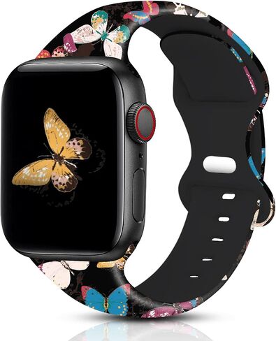 Sport Band Compatible for Apple Watch Bands 38mm 40mm 41mm for Lady Women Girls, Stylish Cute Bands, Soft Silicone Sport Replacement Strap Band for iWatch Series SE 8 7 6 5 4 3 2 1 in Saudi Arabia