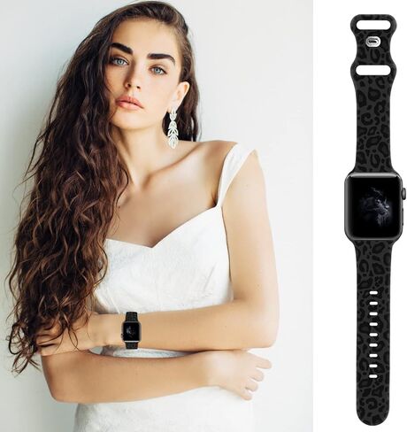 سوار رياضي متوافق مع أحزمة ساعة Apple مقاس 38 مم 40 مم 41 مم للسيدات والفتيات، أربطة أنيقة لطيفة، حزام بديل رياضي من السيليكون الناعم لسلسلة iWatch SE 8 7 6 5 4 3 2 1 in Kuwait