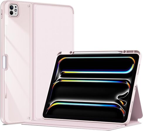 ProCase for iPad Pro 13 Inch 2024 M4 Case with Pencil Holder, Clear Back Tri-Angle Folio Stand Hard Shell Book Cover for iPad Pro 13" 7th Generation A2925 A2926 A3007 -Black in Saudi Arabia