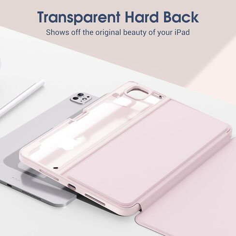 ProCase for iPad Pro 13 Inch 2024 M4 Case with Pencil Holder, Clear Back Tri-Angle Folio Stand Hard Shell Book Cover for iPad Pro 13" 7th Generation A2925 A2926 A3007 -Black in Saudi Arabia