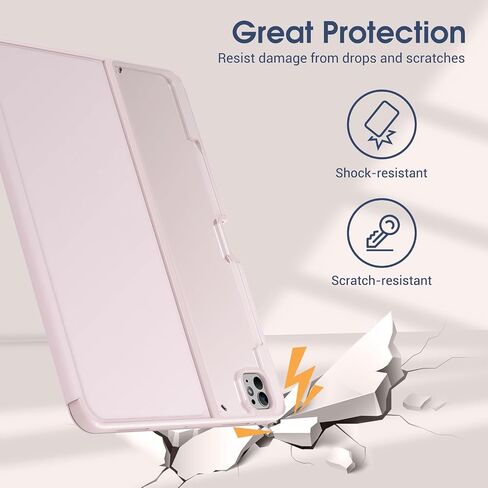 ProCase for iPad Pro 13 Inch 2024 M4 Case with Pencil Holder, Clear Back Tri-Angle Folio Stand Hard Shell Book Cover for iPad Pro 13" 7th Generation A2925 A2926 A3007 -Black in Saudi Arabia
