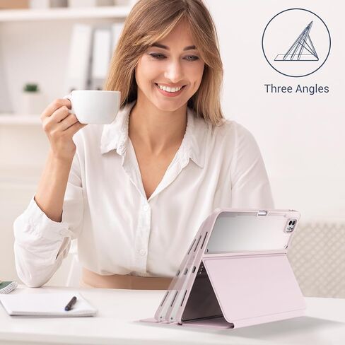 ProCase for iPad Pro 13 Inch 2024 M4 Case with Pencil Holder, Clear Back Tri-Angle Folio Stand Hard Shell Book Cover for iPad Pro 13" 7th Generation A2925 A2926 A3007 -Black in Saudi Arabia