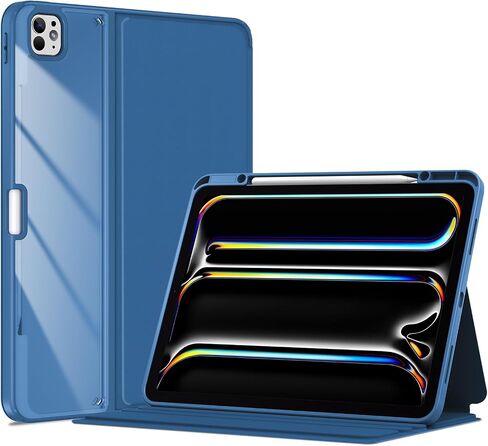 ProCase for iPad Pro 13 Inch 2024 M4 Case with Pencil Holder, Clear Back Tri-Angle Folio Stand Hard Shell Book Cover for iPad Pro 13" 7th Generation A2925 A2926 A3007 -Black in Saudi Arabia