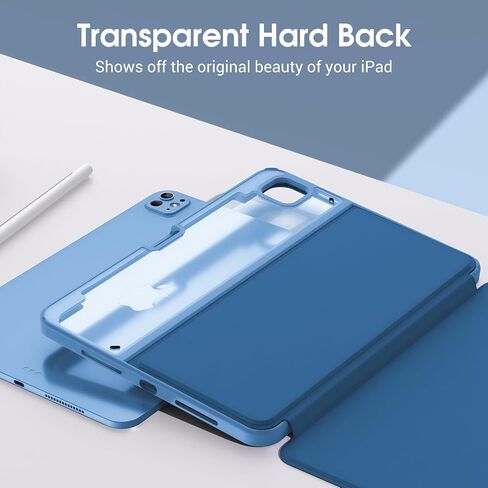 ProCase for iPad Pro 13 Inch 2024 M4 Case with Pencil Holder, Clear Back Tri-Angle Folio Stand Hard Shell Book Cover for iPad Pro 13" 7th Generation A2925 A2926 A3007 -Black in Saudi Arabia