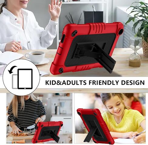 for Walmart Onn 7 Gen 3 2022 Model Tablet Case Shockproof Kids Friendly Rugged Hybrid Sturdy Armmor Case Built-in Kickstand for for Walmart Onn 7 7 inch Gen 3 Model 100071481 (Red+Black) in Saudi Arabia