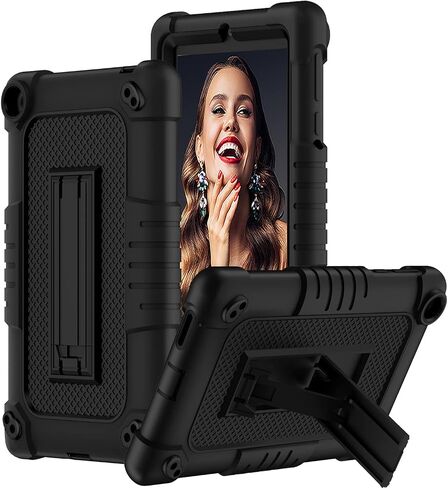 for Walmart Onn 7 Gen 3 2022 Model Tablet Case Shockproof Kids Friendly Rugged Hybrid Sturdy Armmor Case Built-in Kickstand for for Walmart Onn 7 7 inch Gen 3 Model 100071481 (Red+Black) in Saudi Arabia