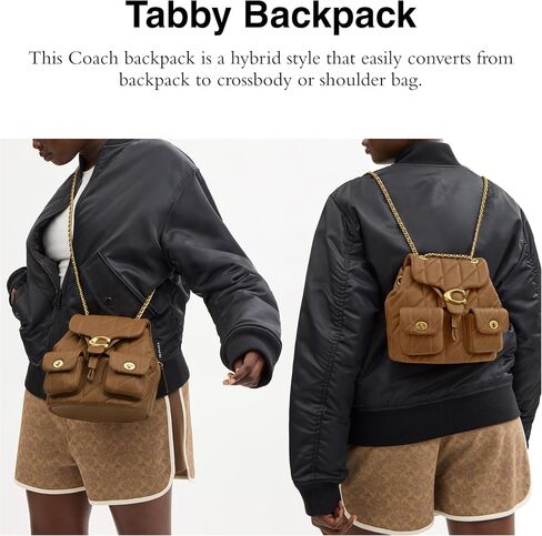 Coach Women's Tabby Backpack, Honey Brown, Medium in Saudi Arabia