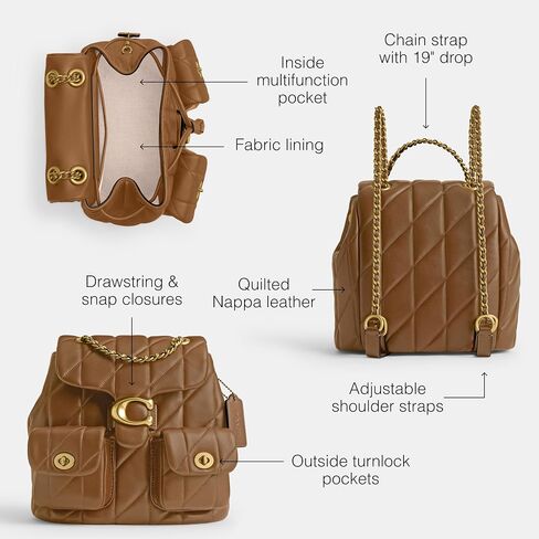 Coach Women's Tabby Backpack, Honey Brown, Medium in Saudi Arabia