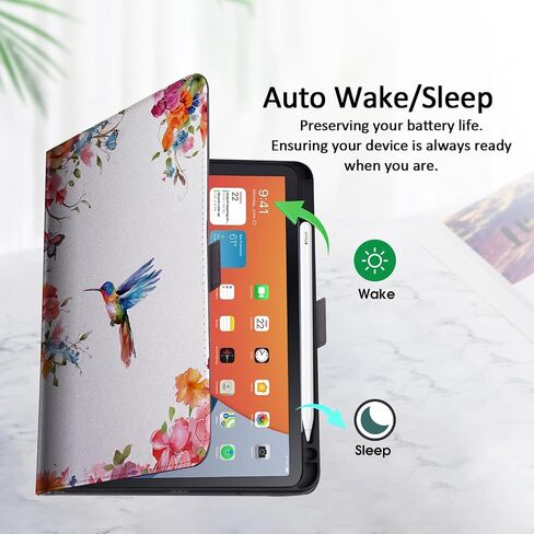 Case for iPad Pro 11 Inch 2024 M4 with Pencil Holder, Apple iPad Pro 5th Generation 11-inch, Auto Wake/Sleep, Magnetic Clasp, Protective Folio Cover with Multi-Angle Stand, Blue Butterfly in Kuwait