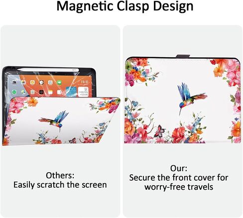 Case for iPad Pro 11 Inch 2024 M4 with Pencil Holder, Apple iPad Pro 5th Generation 11-inch, Auto Wake/Sleep, Magnetic Clasp, Protective Folio Cover with Multi-Angle Stand, Blue Butterfly in Kuwait