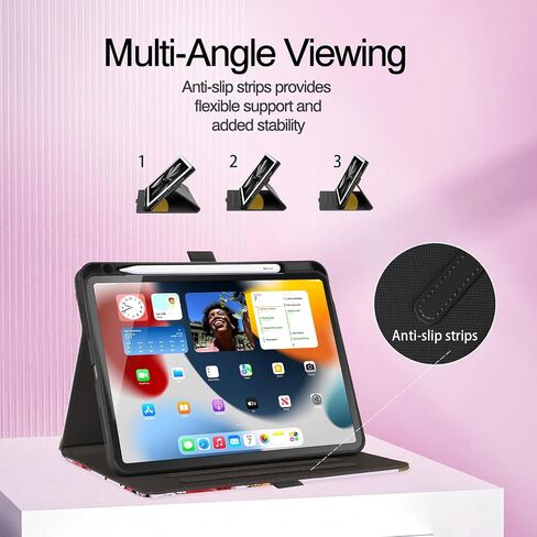Case for iPad Pro 11 Inch 2024 M4 with Pencil Holder, Apple iPad Pro 5th Generation 11-inch, Auto Wake/Sleep, Magnetic Clasp, Protective Folio Cover with Multi-Angle Stand, Blue Butterfly in Kuwait