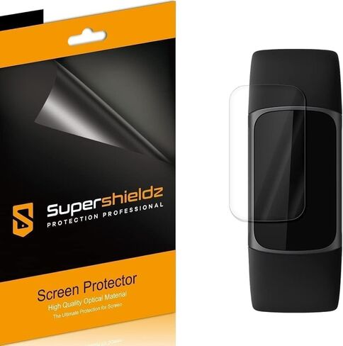 Supershieldz (3 عبوات) مصمم لواقي شاشة Fitbit Charge 6، 0.12 مم، درع شفاف عالي الدقة (TPU) in Saudi Arabia