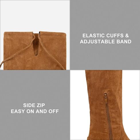 Women's Synthetic Suede Over the Knee Flat Heel Thigh High Boots | Dressy casual thigh high boots,long tall knee high boots ,side zipper, tie-back top,fall,dating,outfit,weekend in Saudi Arabia