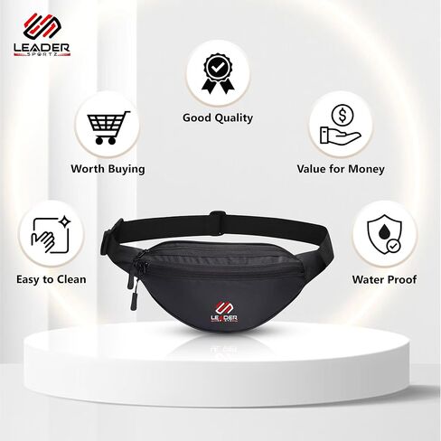 Waist Bag for Men and Women - Stylish Fanny Pack for Convenient On-The-Go Storage and Organization Black One Size in Saudi Arabia