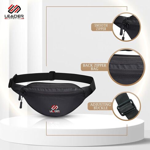 Waist Bag for Men and Women - Stylish Fanny Pack for Convenient On-The-Go Storage and Organization Black One Size in Saudi Arabia