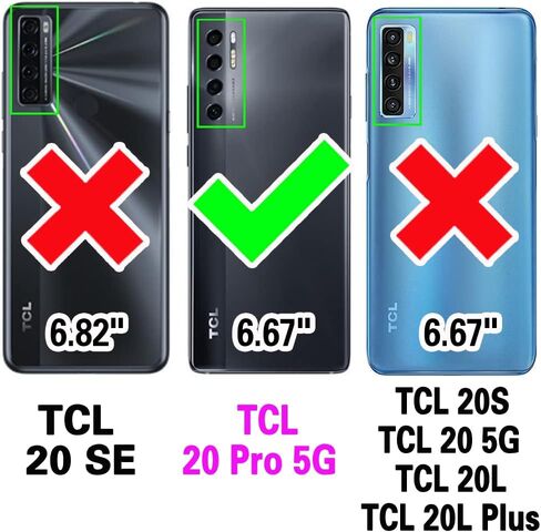 Asuwish متوافق مع TCL 20 Pro 5G حافظة محفظة من الزجاج المقسى وغطاء جلدي قابل للطي وحامل بطاقات وحامل ملحقات الهاتف وحافظات الهاتف لـ TCL20Pro G5 TLC 20Pro5G النساء والرجال باللون الأسود in Saudi Arabia