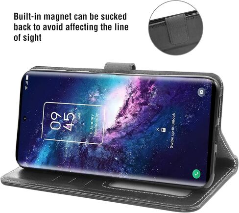 Asuwish متوافق مع TCL 20 Pro 5G حافظة محفظة من الزجاج المقسى وغطاء جلدي قابل للطي وحامل بطاقات وحامل ملحقات الهاتف وحافظات الهاتف لـ TCL20Pro G5 TLC 20Pro5G النساء والرجال باللون الأسود in Saudi Arabia