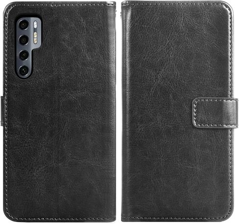 Asuwish متوافق مع TCL 20 Pro 5G حافظة محفظة من الزجاج المقسى وغطاء جلدي قابل للطي وحامل بطاقات وحامل ملحقات الهاتف وحافظات الهاتف لـ TCL20Pro G5 TLC 20Pro5G النساء والرجال باللون الأسود in Saudi Arabia
