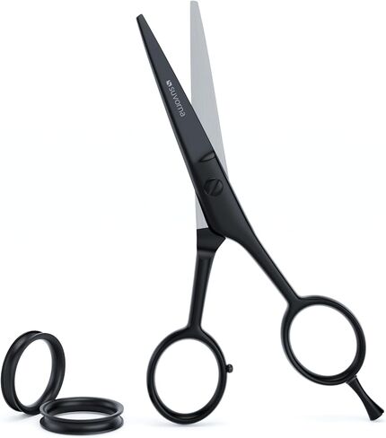 Suvorna 5" Mustache And Beard Scissors for Men, Salons, Barber, Hairdresser & Professional. Hair Cutting Scissors made with Stainless steel for Trimming & Grooming Scissors for Facial, Nose, Ear Hair. in Saudi Arabia