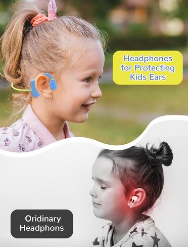 Kids Headphones, Wirelss 5.3 Air Conduction Open Ear Headphones Lightweight Kids IPX5 Waterproof with Microphone for School, Home and Outdoor-Blue in Saudi Arabia