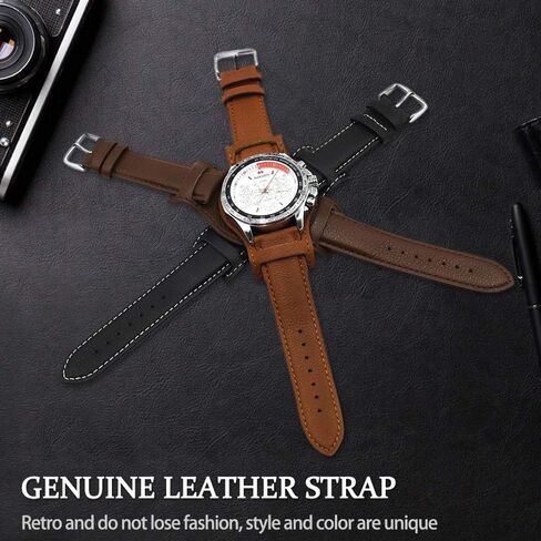 Onthelevel Leather Cuff Watch Strap 18mm 20mm 22mm Vintage Genuine Leather Watch Band with Mat for Men Women in Saudi Arabia