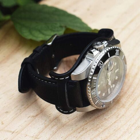 Onthelevel Leather Cuff Watch Strap 18mm 20mm 22mm Vintage Genuine Leather Watch Band with Mat for Men Women in Saudi Arabia