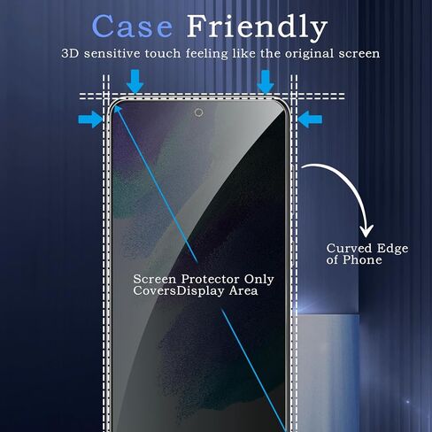 [2+2] واقي شاشة الخصوصية لهاتف Samsung galaxy S21FE، 2 * فيلم زجاجي مقوى مضاد للتجسس + 2 * واقي عدسة الكاميرا، صلابة 9H، ترقية حماية الحافة، سهل التركيب، خالي من الفقاعات in Kuwait