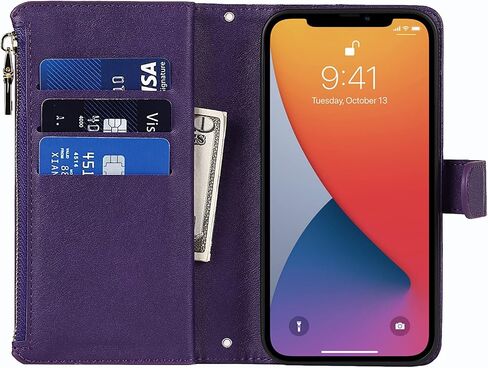 Jaorty Crossbody Phone Case for iPhone 12 Pro Max Case with Card Holder for Women,iPhone 12 Pro Max Case Wallet with Strap Lanyard for Men,PU Leather Magnetic Clasp with Kickstand 6.7", Red in Kuwait