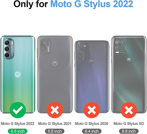 حافظة محفظة Antsturdy لهاتف Motorola Moto G Stylus 5G 2022 حامل بطاقة الائتمان للنساء والرجال، غطاء من جلد البولي يوريثان مع حزام معصم بسحاب وفتحات بطاقة RFID، حافظة هاتف لهاتف Moto G Stylus 5G 2022، أحمر خمري in Kuwait