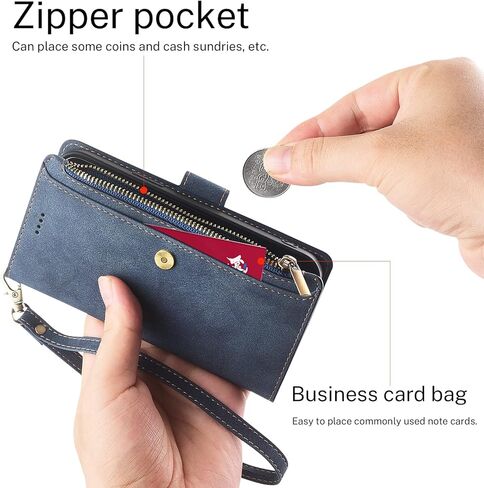 Antsturdy Wallet Case for Motorola Moto G Stylus 5G 2022 Credit Card Holder Women Men,PU Leather Flip Cover Wrist Strap Zipper Card Slots RFID Blocking,Phone Case for Moto G Stylus 5G 2022,Wine Red in Kuwait