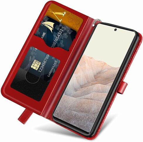 حافظة MEUPZZK لهاتف Google Pixel 6، حافظة محفظة لهاتف Pixel 6 5G، جلد PU فاخر منقوش على شكل شجرة [مسند] [فتحات للبطاقات] [حزام المعصم] [قلب قابل للطي] [6.4 بوصة] غطاء هاتف لهاتف Pixel 6 (أحمر) in Saudi Arabia
