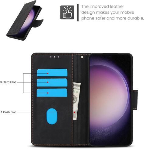 حافظة هاتف Asuwish لهاتف Samsung Galaxy S23 Plus S23+ 5G غطاء محفظة مع واقي شاشة من الزجاج المقسى وحزام قلاب وحامل بطاقة الائتمان خلية S23plus 23S + S 23 23+ SM-S916U 6.6 بوصة للنساء ذهبي وردي in Saudi Arabia