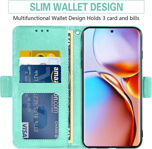 حافظة هاتف Asuwish لهاتف Motorola Edge+ Plus 2023/Edge 40 Pro 5G/Moto X40 مع واقي شاشة من الزجاج المقسى ومحفظة جلدية على شكل زهرة وغطاء قلاب وحامل بطاقة الائتمان وإكسسوارات الخلايا X + نسائي أخضر in Saudi Arabia