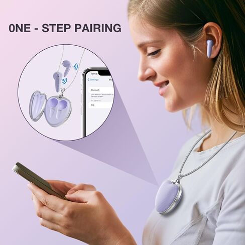 Wireless Earbuds Bluetooth Headphones with Charging Case Earphones IPX7 Waterproof Stereo Sound in-Ear Earbud with Mic for for iOS Android Laptop, Purple in Saudi Arabia