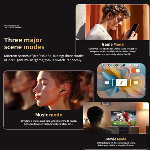 سماعات أذن TWS تعمل باللمس مع شاشة تعمل باللمس وإلغاء الضوضاء النشطة TWS سماعات أذن بلوتوث لاسلكية تعمل باللمس ANC لهاتف iPhone Android وسماعات أذن زرقاء اللون وإلغاء الضوضاء in Kuwait